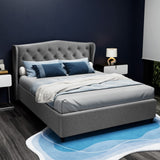 Artiss Bed Frame Double Size Grey PIER - Front View