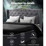 Artiss Bed Frame Double Size Grey PIER - Top-Down View