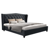 Artiss Bed Frame King Size Charcoal PIER - Low Angle