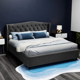 Artiss Bed Frame King Size Charcoal PIER - Front View