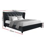 Artiss Bed Frame King Size Charcoal PIER - Side View