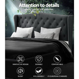 Artiss Bed Frame King Size Charcoal PIER - Top-Down View
