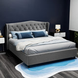Artiss Bed Frame King Size Grey PIER - Front View