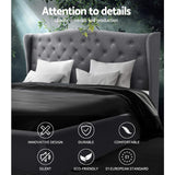 Artiss Bed Frame King Size Grey PIER - Top-Down View