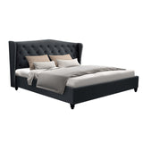 Artiss Bed Frame Queen Size Charcoal PIER - Close-Up Angle