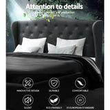 Artiss Bed Frame Queen Size Charcoal PIER - Side View