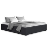 Artiss Bed Frame Double Size Gas Lift Base Charcoal TOKI - Close-Up Angle