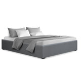 Artiss Bed Frame Double Size Gas Lift Base Grey TOKI - Low Angle