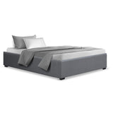 Artiss Bed Frame King Single Size Gas Lift Base Grey TOKI - Low Angle