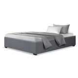 Artiss Bed Frame King Single Size Gas Lift Base Grey TOKI - Side View