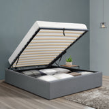 Artiss Bed Frame King Single Size Gas Lift Base Grey TOKI - Close-Up Angle