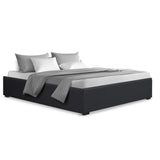 Artiss Bed Frame Queen Size Gas Lift Base Charcoal TOKI - Close-Up Angle