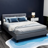 Artiss Bed Frame Double Size Grey VANKE - Front View