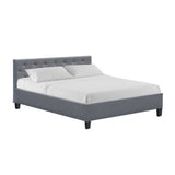 Artiss Bed Frame Queen Size Grey VANKE - Low Angle