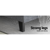 Artiss Bed Frame Queen Size Grey VANKE - 45-Degree Angle