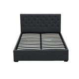 Artiss Bed Frame Double Size Gas Lift Charcoal VILA - Side View