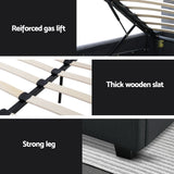 Artiss Bed Frame Double Size Gas Lift Charcoal VILA - Rear View
