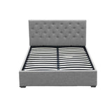 Artiss Bed Frame Double Size Gas Lift Grey VILA - Side View