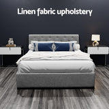 Artiss Bed Frame Double Size Gas Lift Grey VILA - 45-Degree Angle