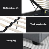 Artiss Bed Frame Double Size Gas Lift Grey VILA - Rear View