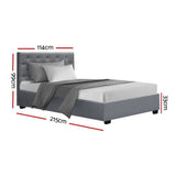 Artiss Bed Frame King Single Size Gas Lift Grey VILA - Front View