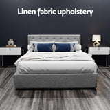 Artiss Bed Frame Queen Size Gas Lift Grey VILA