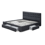 Artiss Bed Frame Queen Size with 4 Drawers Charcoal AVIO, image 4