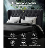 Artiss Bed Frame King Size with 4 Drawers Charcoal MILA - 45-Degree Angle