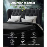 Artiss Bed Frame Queen Size with 4 Drawers Charcoal MILA - 45-Degree Angle