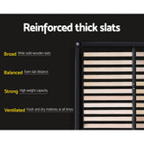 Artiss Bed Frame Queen Size with 4 Drawers Charcoal MILA - Close-Up Angle