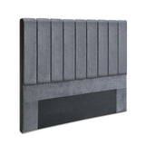 Artiss Bed Head Headboard Queen Velvet - VELA Grey - Low Angle
