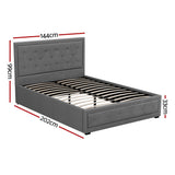 Artiss Bed Frame Double Size Gas Lift Grey TIYO - Front View