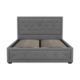 Artiss Bed Frame Double Size Gas Lift Grey TIYO - Side View