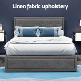 Artiss Bed Frame Double Size Gas Lift Grey TIYO - 45-Degree Angle