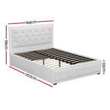 Artiss Bed Frame Double Size Gas Lift White TIYO - Front View