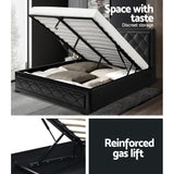 Artiss Bed Frame Double Size Gas Lift Black TIYO - Top-Down View
