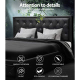 Artiss Bed Frame King Size Gas Lift Black TIYO - Front View