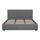 Artiss Bed Frame King Size Gas Lift Grey TIYO - Side View