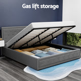 Artiss Bed Frame King Size Gas Lift Grey TIYO - Top-Down View