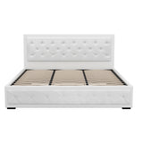 Artiss Bed Frame King Size Gas Lift White TIYO - Side View