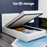 Artiss Bed Frame King Single Size Gas Lift White TIYO - Top-Down View