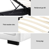 Artiss Bed Frame King Single Size Gas Lift White TIYO - Rear View