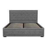 Artiss Bed Frame Queen Size Gas Lift Grey TIYO - Side View