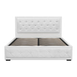 Artiss Bed Frame Queen Size Gas Lift White TIYO - Side View
