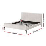 Artiss Bed Frame King Size Beige AMMY - Front View