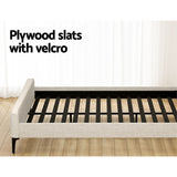 Artiss Bed Frame King Size Beige AMMY - 45-Degree Angle