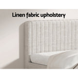 Artiss Bed Frame Queen Size Beige AMMY - 45-Degree Angle