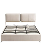 Artiss King Bed Frame Gas Lift Storage 3 Drawers Adjustable Headboard Platform Base