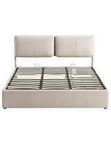 Artiss King Bed Frame Gas Lift Storage 3 Drawers Adjustable Headboard Platform Base - Front View