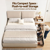 Artiss King Bed Frame Gas Lift Storage 3 Drawers Adjustable Headboard Platform Base - Low Angle